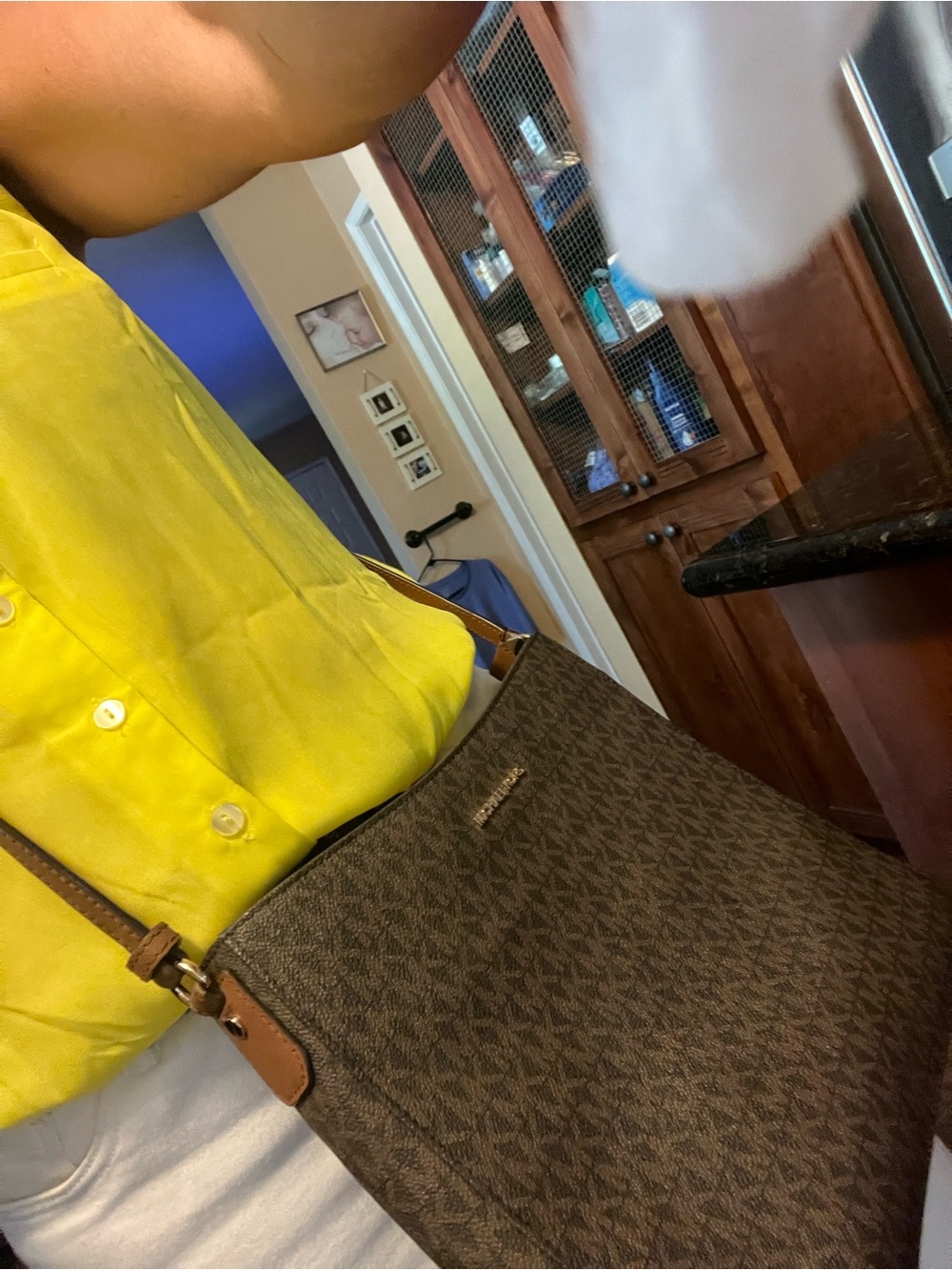 Michael Kors Gray Signature Monogram Messenger Bag - Picture 10 of 10